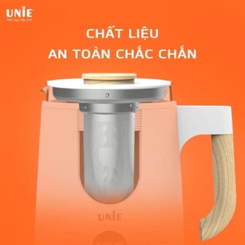 Ấm siêu tốc đa năng 6in1 UNIE UEK1081W màn hình hiển thị điện tử, chất liệu thủy tinh bền bỉ - Hình ảnh 7 UNIE