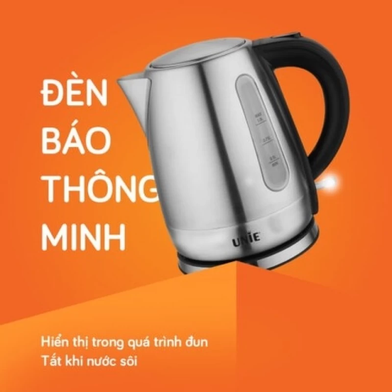 Ấm siêu tốc UNIE UE-300 dung tích 1L, chất liệu inox304 an toàn, vạch chia mức nước dễ quan sát - Hình ảnh 7 UNIE