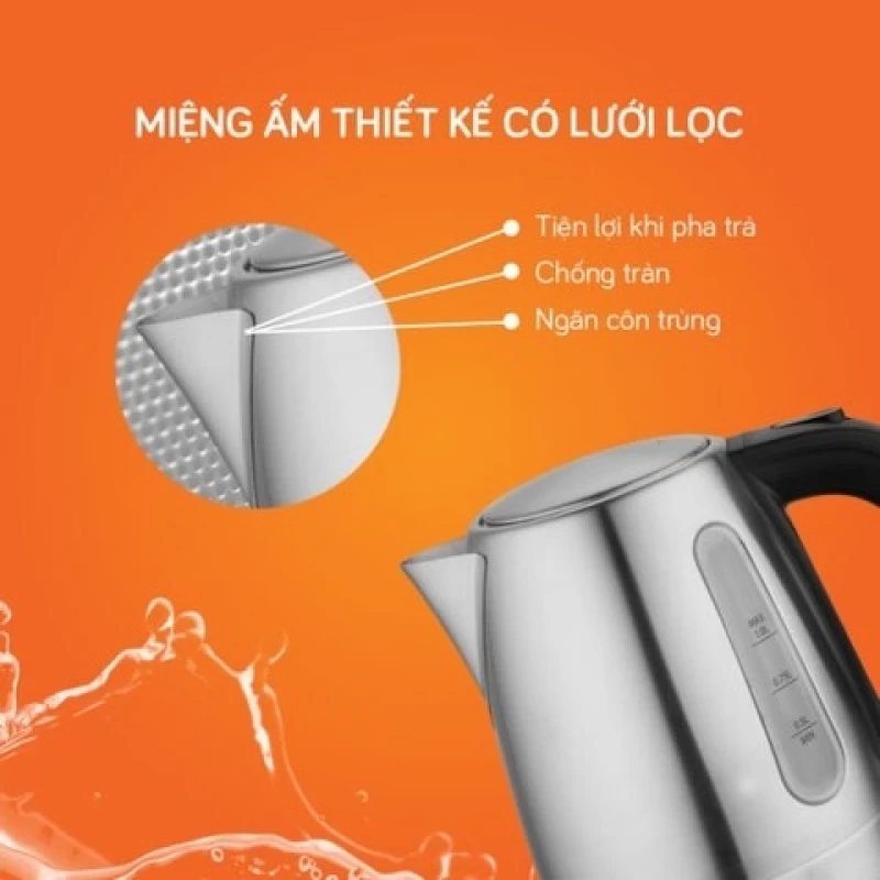 Ấm siêu tốc UNIE UE-300 dung tích 1L, chất liệu inox304 an toàn, vạch chia mức nước dễ quan sát - Hình ảnh 4 UNIE