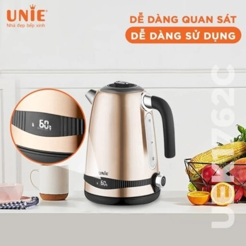 Ấm siêu tốc UNIE UEK1762C dung tích 1.7L, công suất 2200W, dễ dàng tuỳ chỉnh nhiệt độ nước - Hình ảnh 6 UNIE