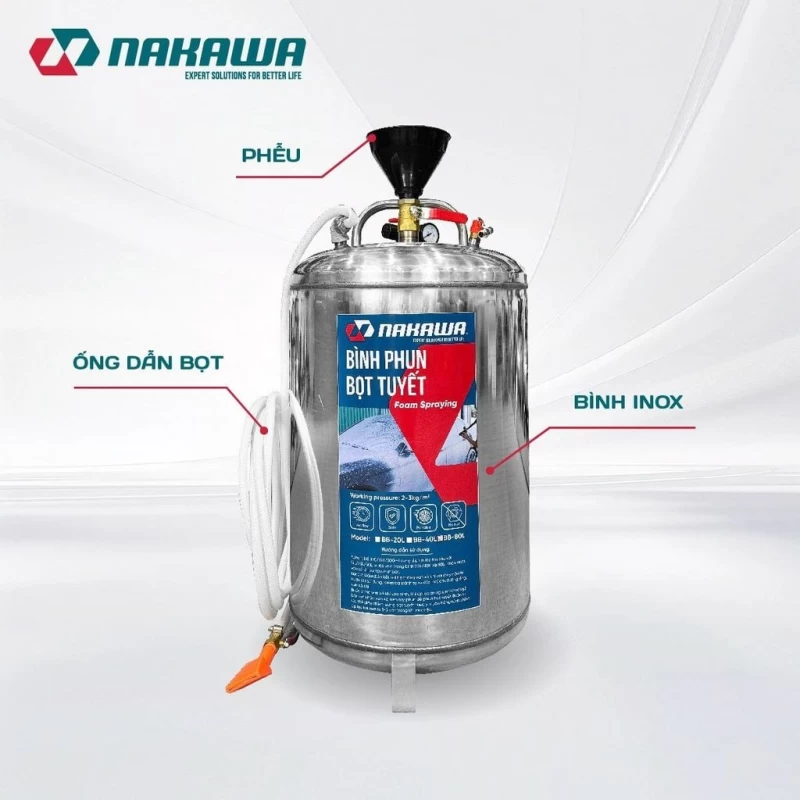 Bình phun bọt tuyết NAKAWA BB-80L - Hình ảnh 3 NAKAWA