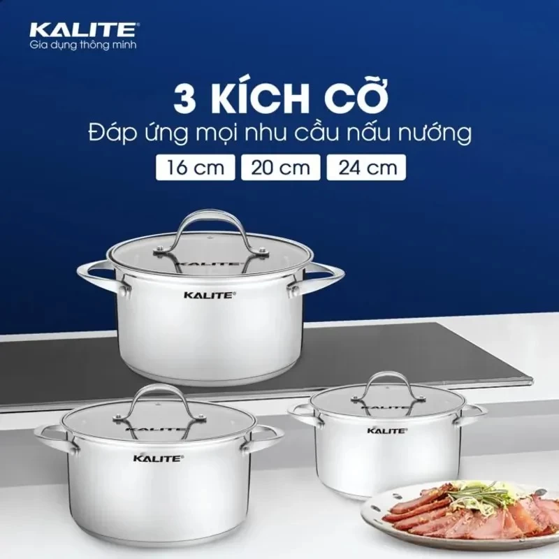 Bộ 3 Nồi Kalite KL352 Inox Đáy Từ 5 Lớp - Hình ảnh 1 KALITE