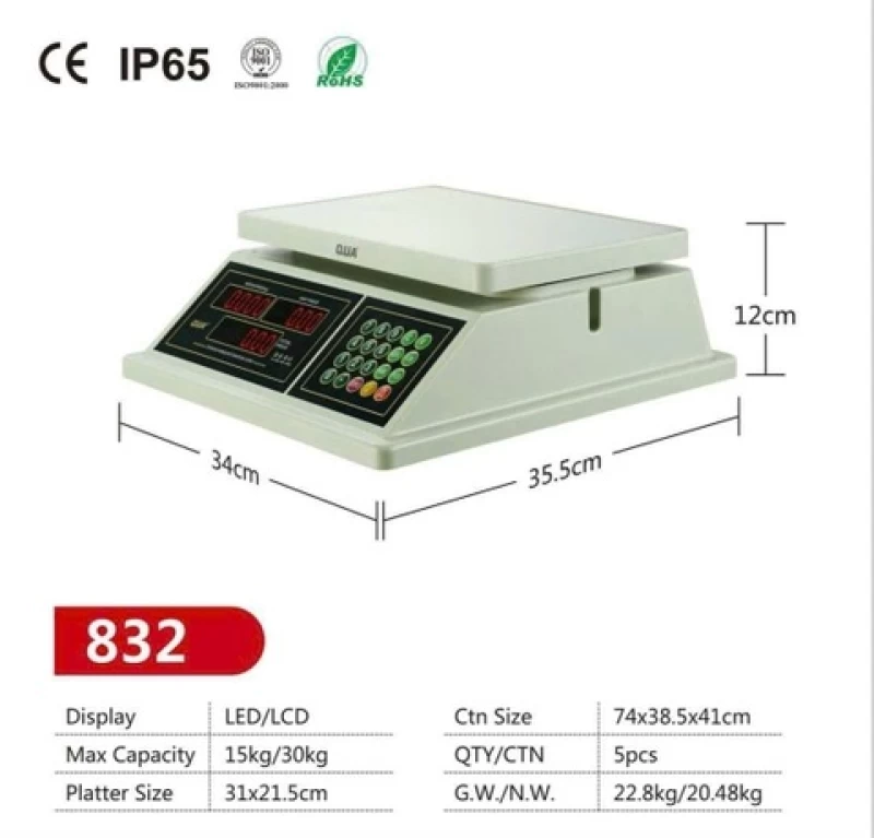 Cân Điện Tử Tính Tiền Chống Nước QUA 839 - Hình ảnh 1 QUA-TAIWAN