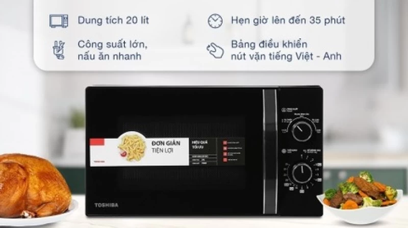 Lò vi sóng Toshiba MWP-MM20P(BK) 20 lít - Hình ảnh 9 TOSHIBA