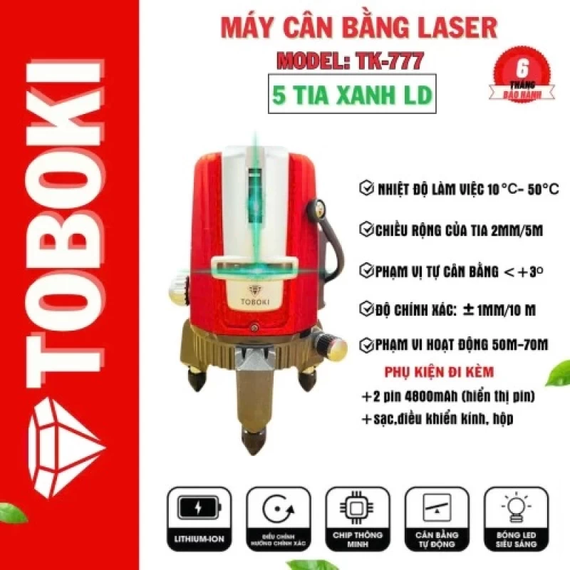 Máy Cân Bằng Laser Toboki TK-777 5 Tia Xanh LD - Hình ảnh 1 TOBOKI