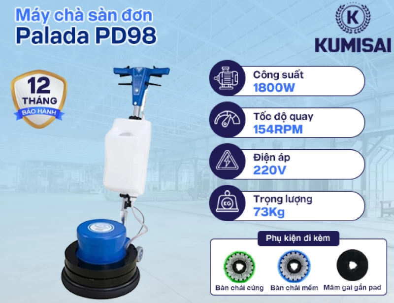Máy chà sàn đơn Palada PD98 - Hình ảnh 1 PALADA