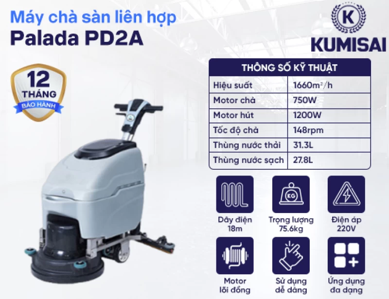 Máy chà sàn liên hợp Palada PD2A - Hình ảnh 1 PALADA