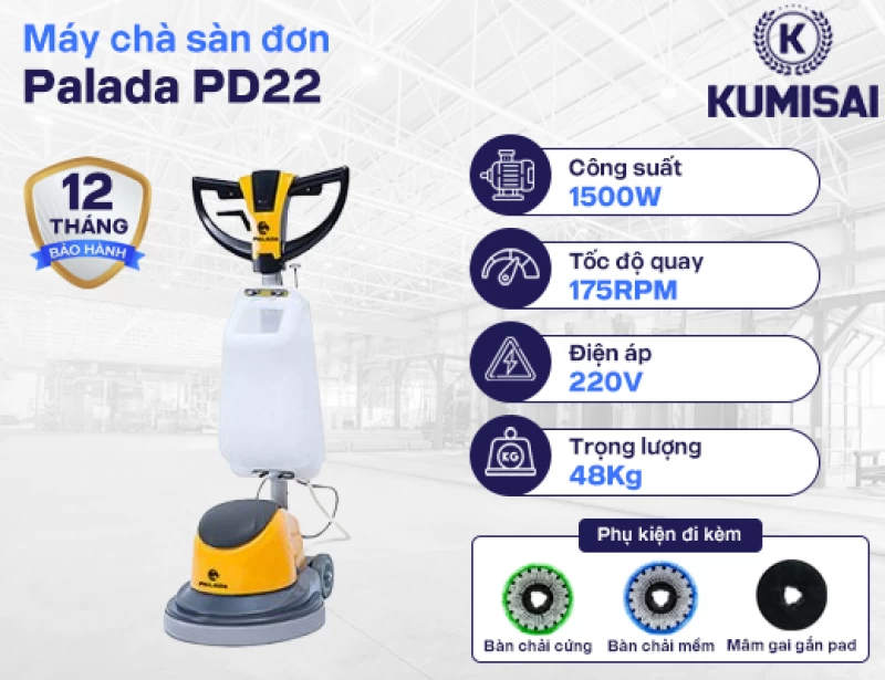 Máy chà sàn nhà xưởng Palada PD22 - Hình ảnh 1 PALADA