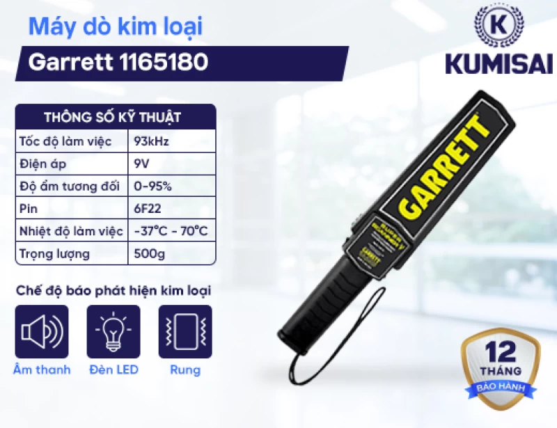 Máy dò kim loại cầm tay mini Garrett 1165180 - Hình ảnh 1 KUMISAI
