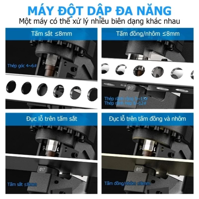 Máy đột thủy lực pin Lithium‑ion 2.200W 20T cầm tay - Đột lỗ thép góc 8mm mạnh mẽ - Hình ảnh 1 NITTO