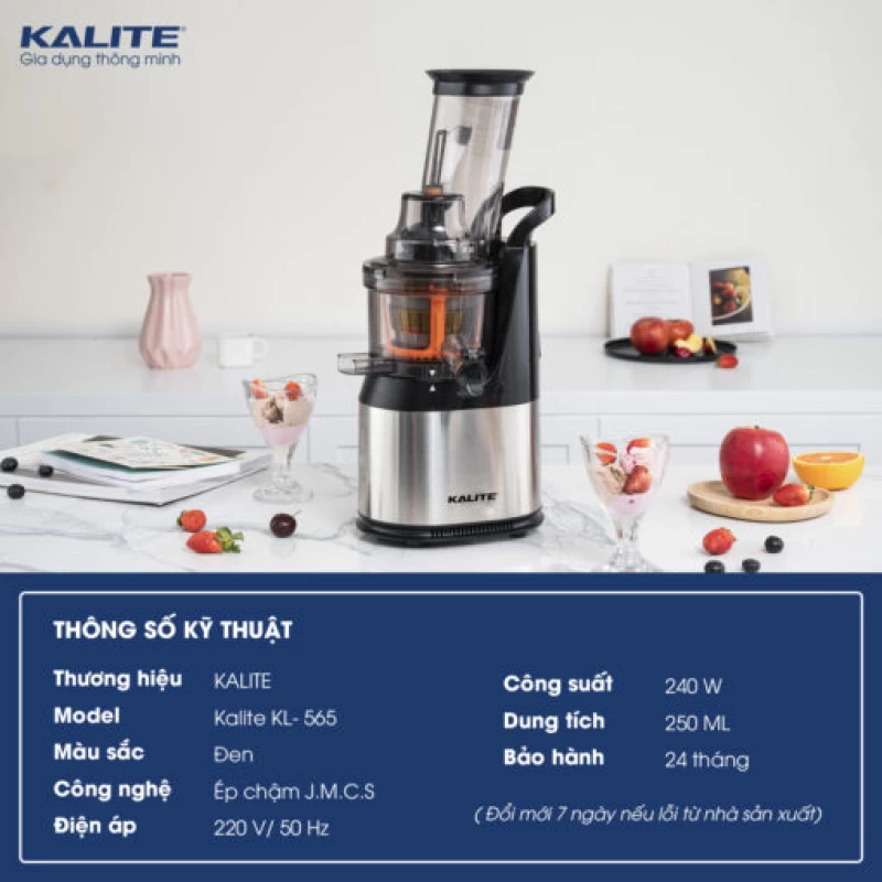 Máy ép chậm KALITE KL-565 kiệt bã, êm ái, bền bỉ - Hình ảnh 1 KALITE