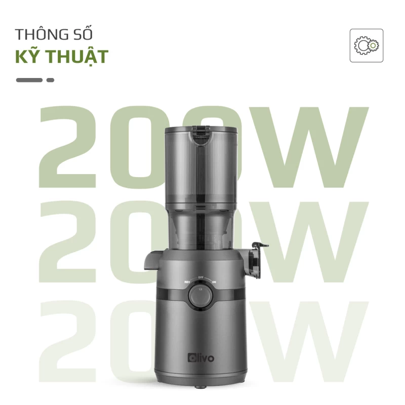 Máy Ép Chậm OLIVO SJ240 - Phiên Bản Giới Hạn Màu Titanium - Khoang Tiếp Lớn - Giải Pháp Hoàn Hảo Cho Việc Ép Kết Hợp Trái Cây, Rau Củ - Hình ảnh 24 OLIVO