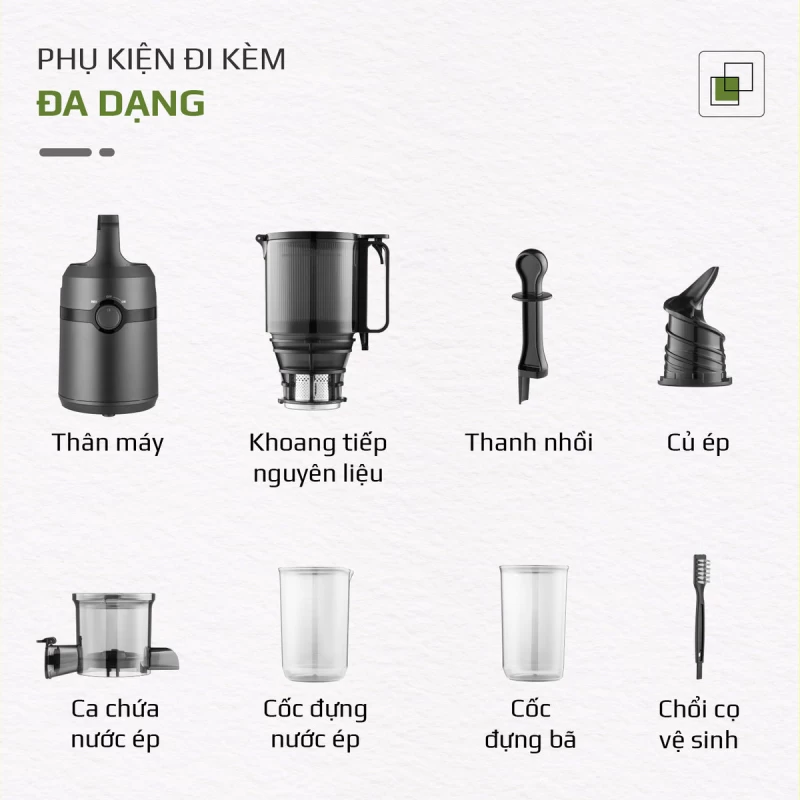 Máy Ép Chậm OLIVO SJ240 - Phiên Bản Giới Hạn Màu Titanium - Khoang Tiếp Lớn - Giải Pháp Hoàn Hảo Cho Việc Ép Kết Hợp Trái Cây, Rau Củ - Hình ảnh 20 OLIVO