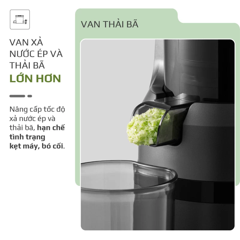 Máy Ép Chậm OLIVO SJ240 - Phiên Bản Giới Hạn Màu Titanium - Khoang Tiếp Lớn - Giải Pháp Hoàn Hảo Cho Việc Ép Kết Hợp Trái Cây, Rau Củ - Hình ảnh 12 OLIVO