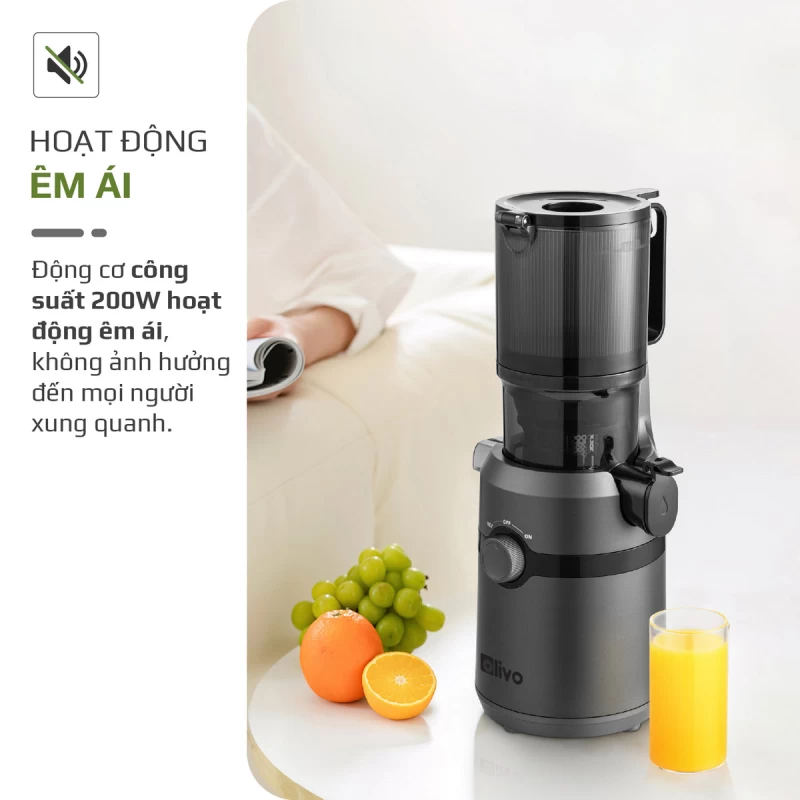 Máy Ép Chậm OLIVO SJ240 - Phiên Bản Giới Hạn Màu Titanium - Khoang Tiếp Lớn - Giải Pháp Hoàn Hảo Cho Việc Ép Kết Hợp Trái Cây, Rau Củ - Hình ảnh 15 OLIVO