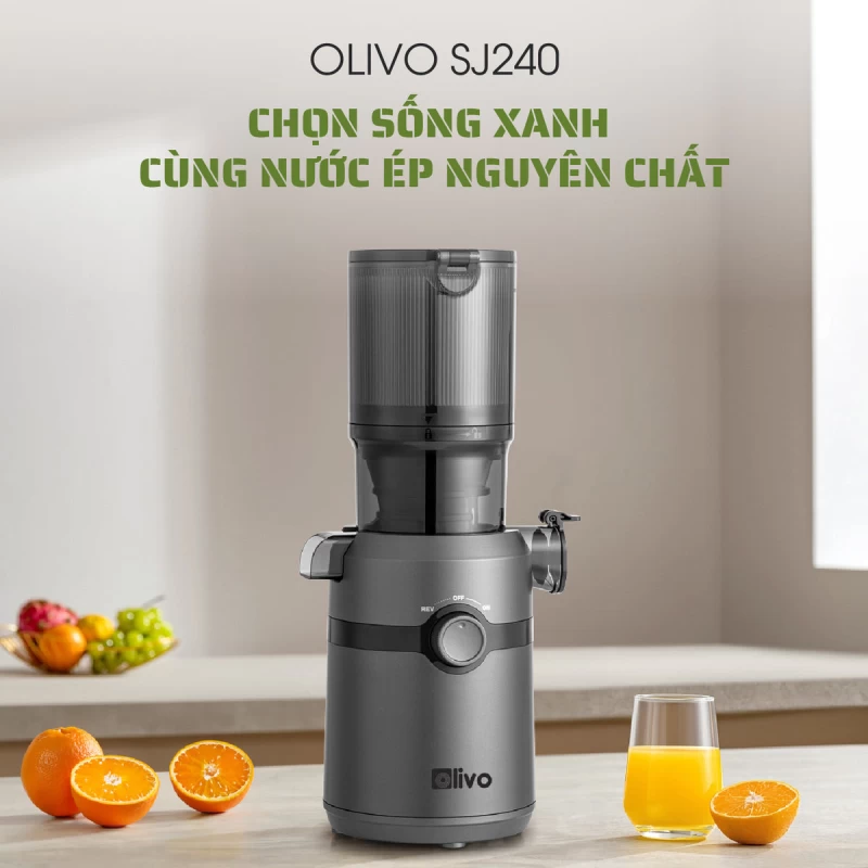 Máy Ép Chậm OLIVO SJ240 - Phiên Bản Giới Hạn Màu Titanium - Khoang Tiếp Lớn - Giải Pháp Hoàn Hảo Cho Việc Ép Kết Hợp Trái Cây, Rau Củ - Hình ảnh 13 OLIVO