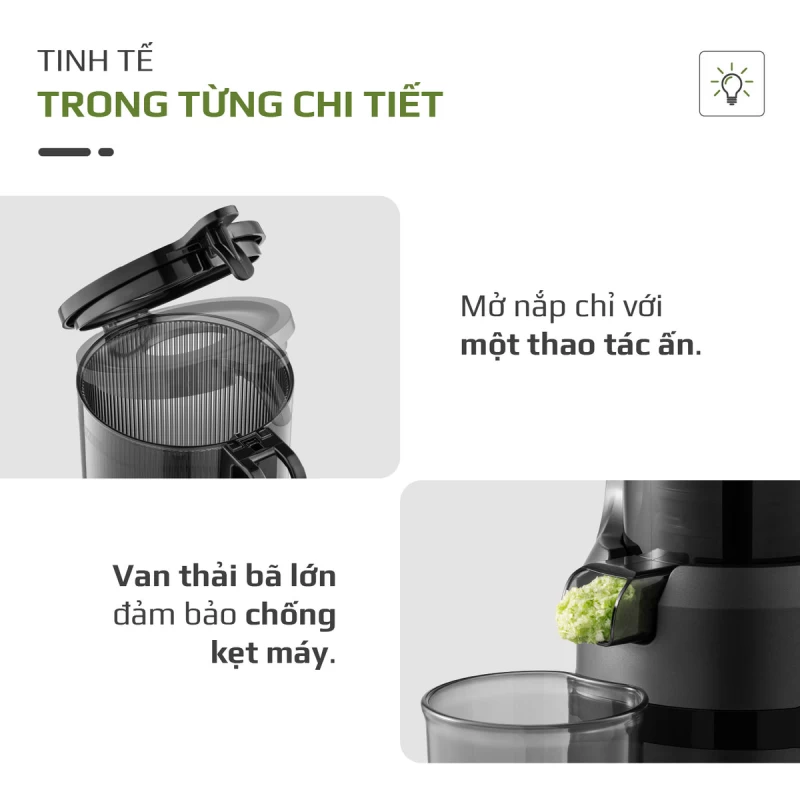 Máy Ép Chậm OLIVO SJ240 - Phiên Bản Giới Hạn Màu Titanium - Khoang Tiếp Lớn - Giải Pháp Hoàn Hảo Cho Việc Ép Kết Hợp Trái Cây, Rau Củ - Hình ảnh 21 OLIVO