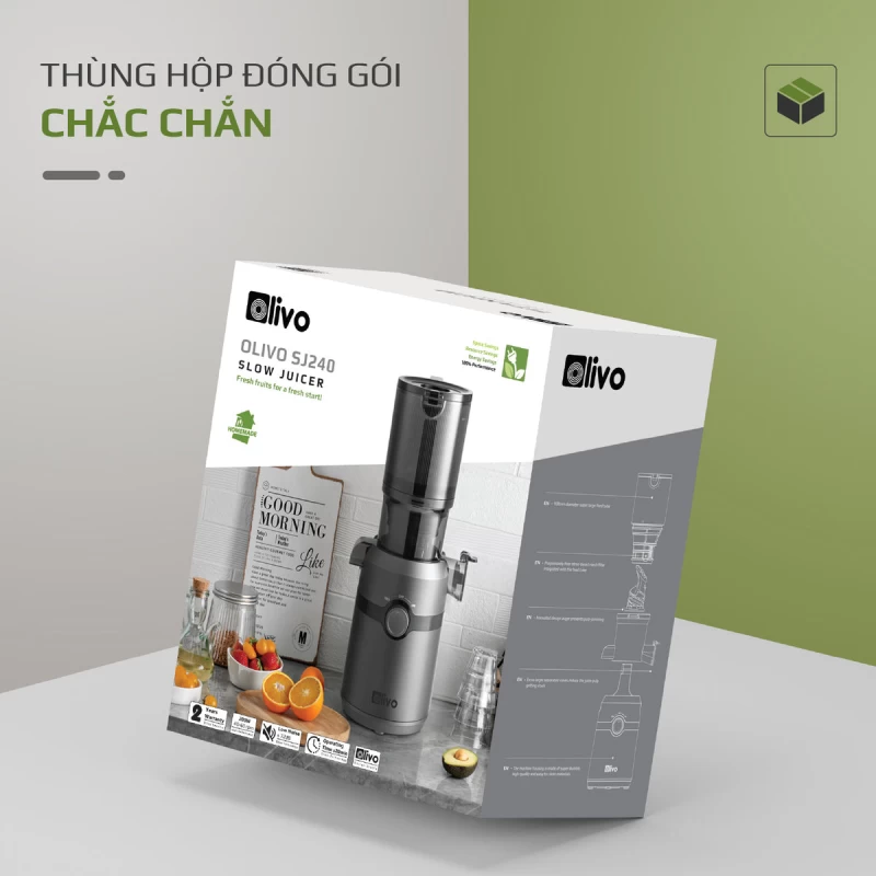 Máy Ép Chậm OLIVO SJ240 - Phiên Bản Giới Hạn Màu Titanium - Khoang Tiếp Lớn - Giải Pháp Hoàn Hảo Cho Việc Ép Kết Hợp Trái Cây, Rau Củ - Hình ảnh 23 OLIVO