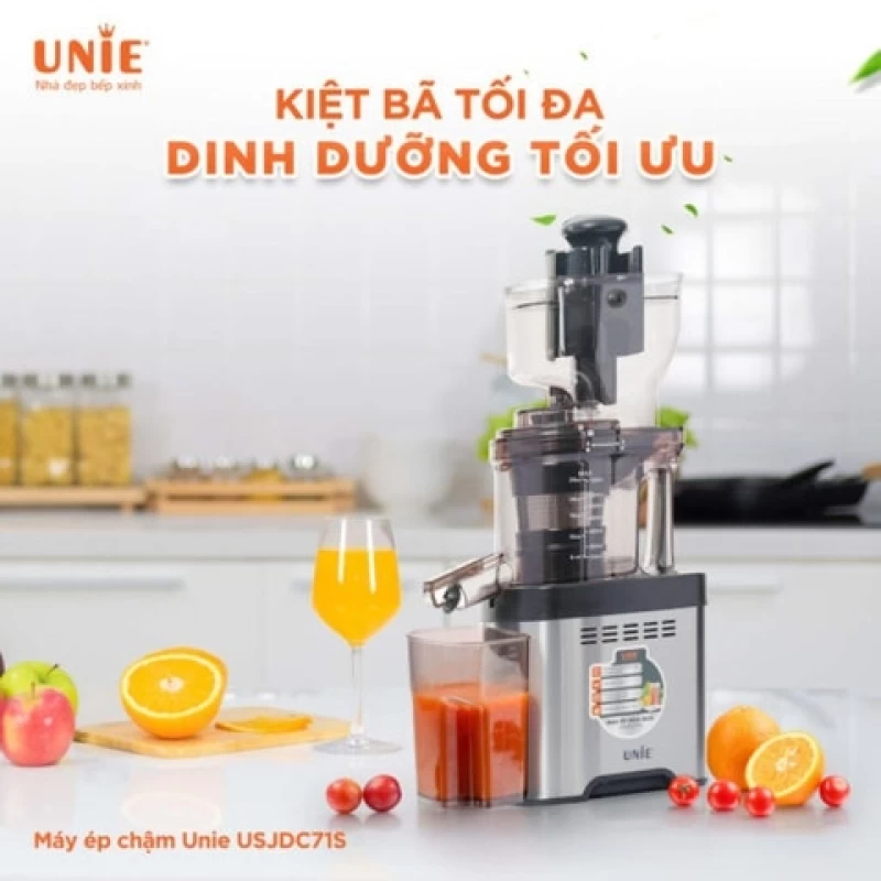 Máy ép chậm UNIE USJDC71S công suất 400W, ép kiệt bã tối ưu, giữ trọn 98% dưỡng chất trong rau củ quả - Hình ảnh 4 UNIE
