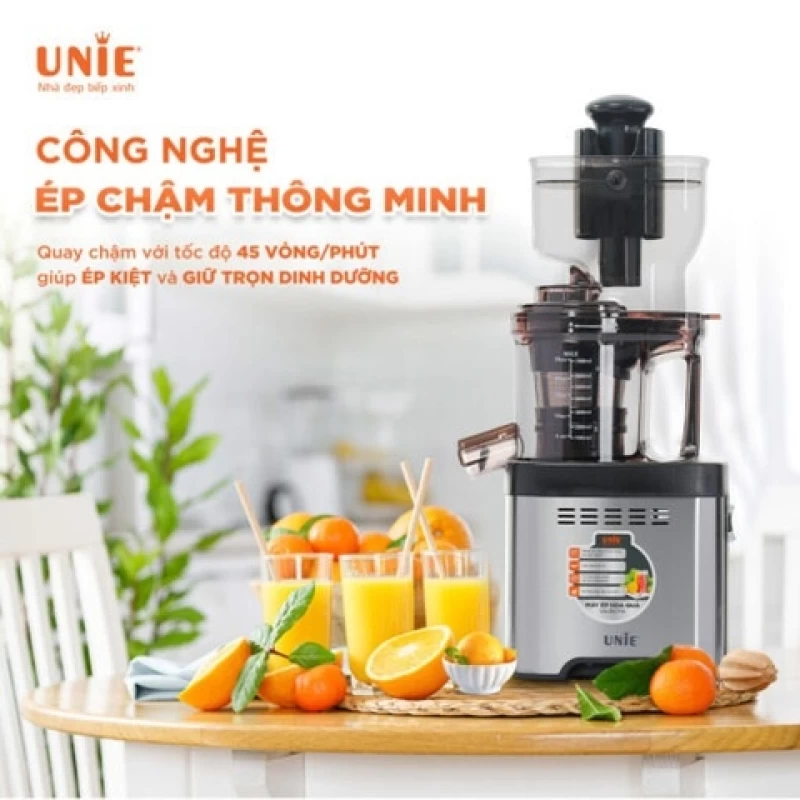 Máy ép chậm UNIE USJDC71S công suất 400W, ép kiệt bã tối ưu, giữ trọn 98% dưỡng chất trong rau củ quả - Hình ảnh 3 UNIE
