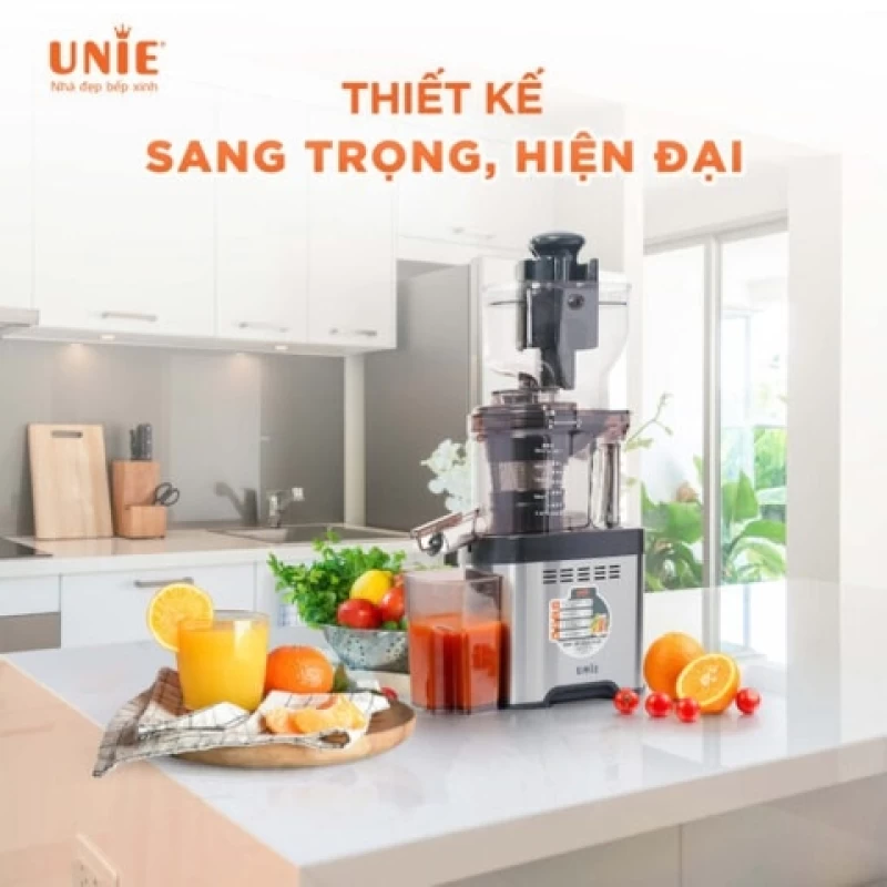 Máy ép chậm UNIE USJDC71S công suất 400W, ép kiệt bã tối ưu, giữ trọn 98% dưỡng chất trong rau củ quả - Hình ảnh 2 UNIE