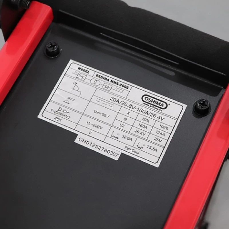 Máy hàn OSHIMA MMA-200A 7.1KVA Đỏ - Hình ảnh 3 OSHIMA
