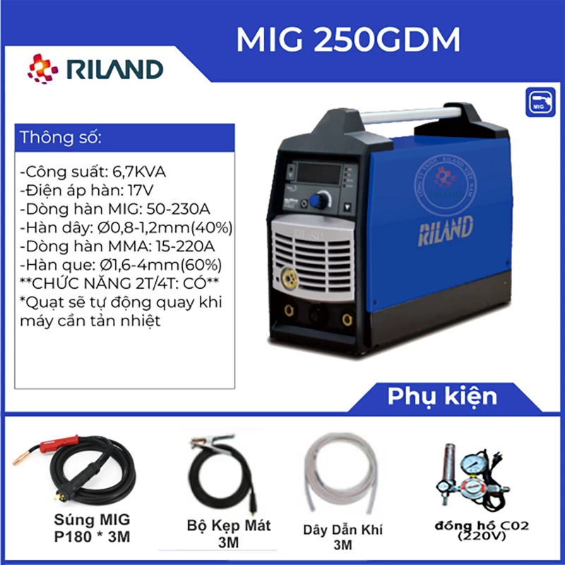 MÁY HÀN RILAND MIG 250GDM - Hình ảnh 2 RILAND
