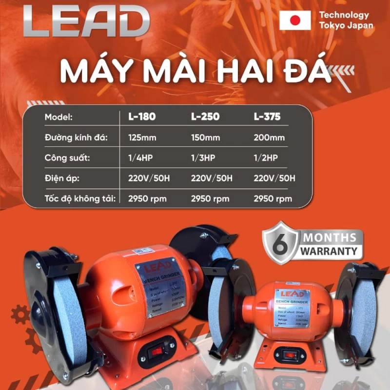 Máy Mài Hai Đá 250W Lead L-250 - Hình ảnh 2 LEAD