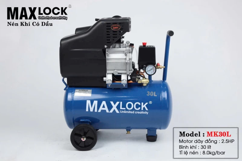Máy Nén Khí Có Dầu 2.5Hp 30L Maxlock MK30L - Hình ảnh 3 MAXLOCK