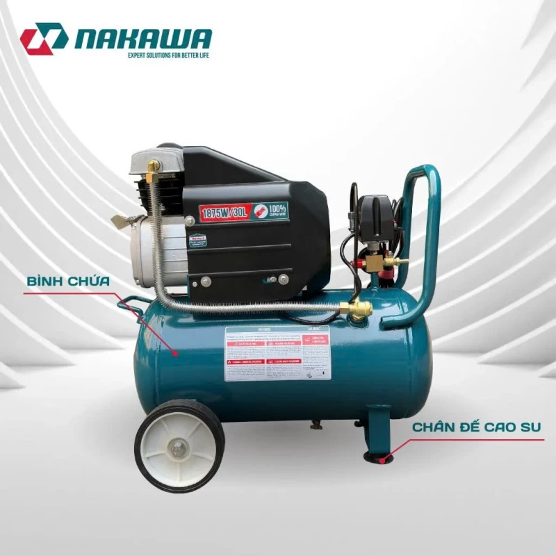 Máy Nén Khí đầu liền 2 tụ 1875W 30L NAKAWA NK-2T2530PRO - Hình ảnh 5 NAKAWA