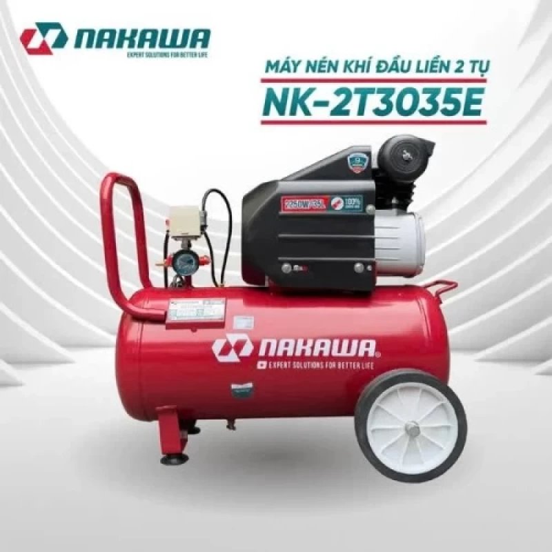 Máy Nén Khí đầu liền 2 tụ 2250W 35L NAKAWA NK-2T3035E - Hình ảnh 1 NAKAWA