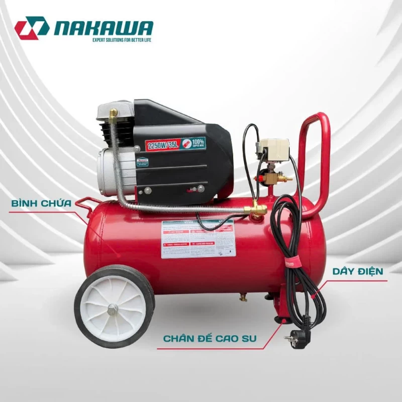 Máy Nén Khí đầu liền 2 tụ 2250W 35L NAKAWA NK-2T3035E - Hình ảnh 5 NAKAWA