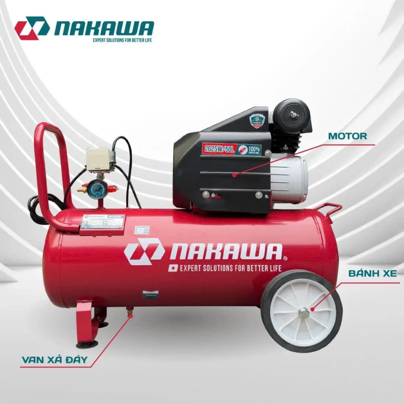 Máy Nén Khí đầu liền 2 tụ 2625W 50L NAKAWA NK-2T3550E - Hình ảnh 3 NAKAWA
