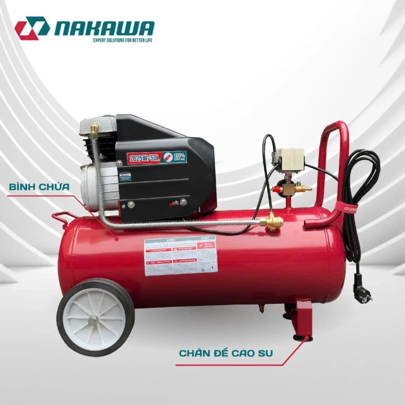 Máy Nén Khí đầu liền 2 tụ 2625W 50L NAKAWA NK-2T3550E - Hình ảnh 6 NAKAWA