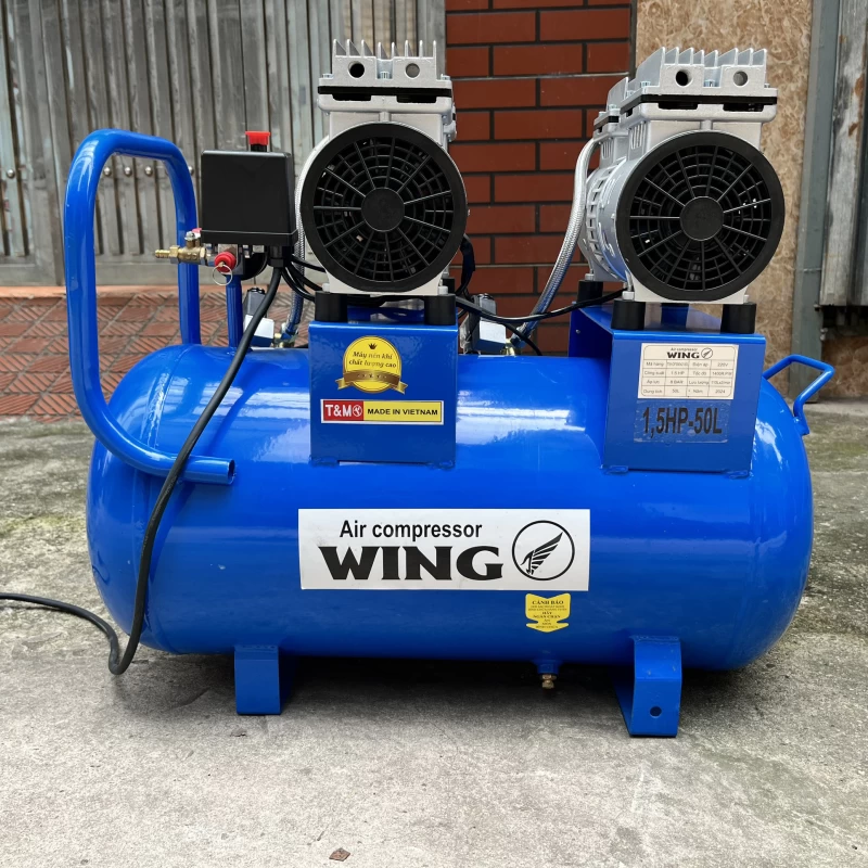 Máy Nén Khí Không Dầu Giảm Âm Wing 1.5HP 50L TW-OF550X2-50L - Hình ảnh 8 WING