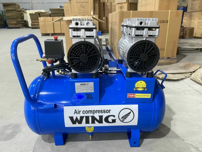 Máy Nén Khí Không Dầu Giảm Âm Wing 1.5HP 50L TW-OF550X2-50L - Hình ảnh 4 WING