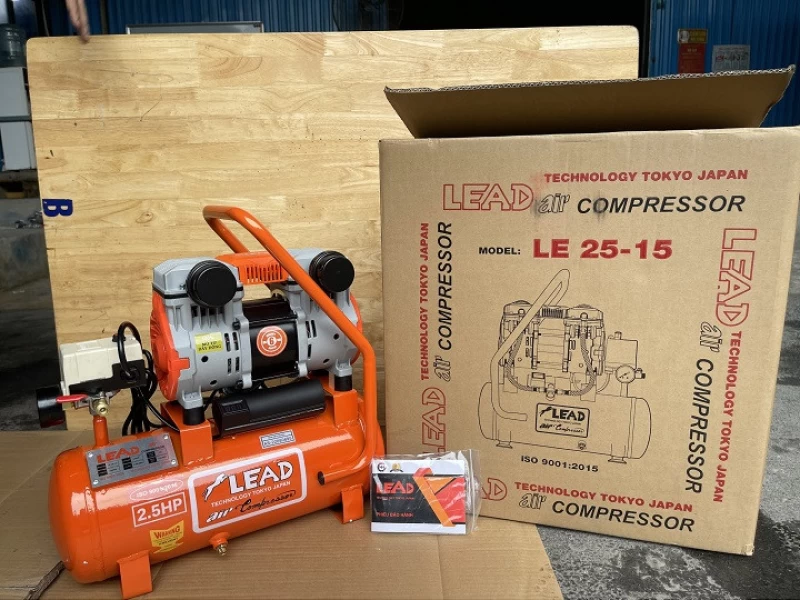 Máy Nén Khí Không Dầu Lên Hơi Nhanh 2.5HP 15L Lead LE 25-15 - Hình ảnh 2 LEAD