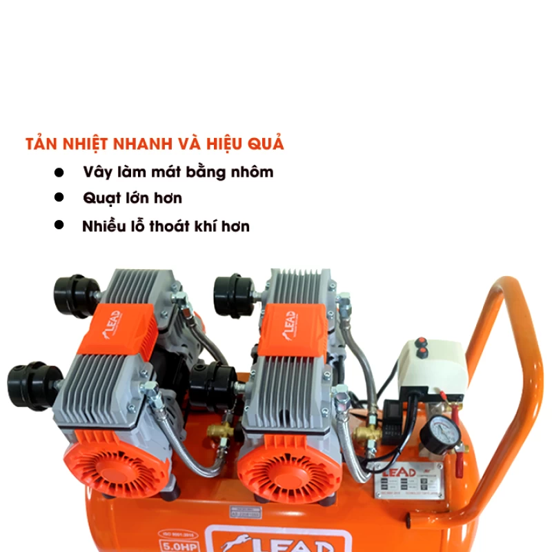 Máy Nén Khí Không Dầu Lên Hơi Nhanh 5HP 50L Lead LE 50-50 - Hình ảnh 4 LEAD