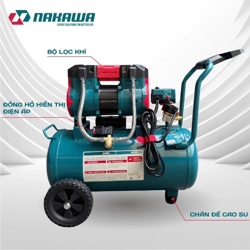 Máy nén khí không dầu, tốc nhanh, siêu êm NK-BH3036TURBO - 36 lít - Hình ảnh 3 NAKAWA