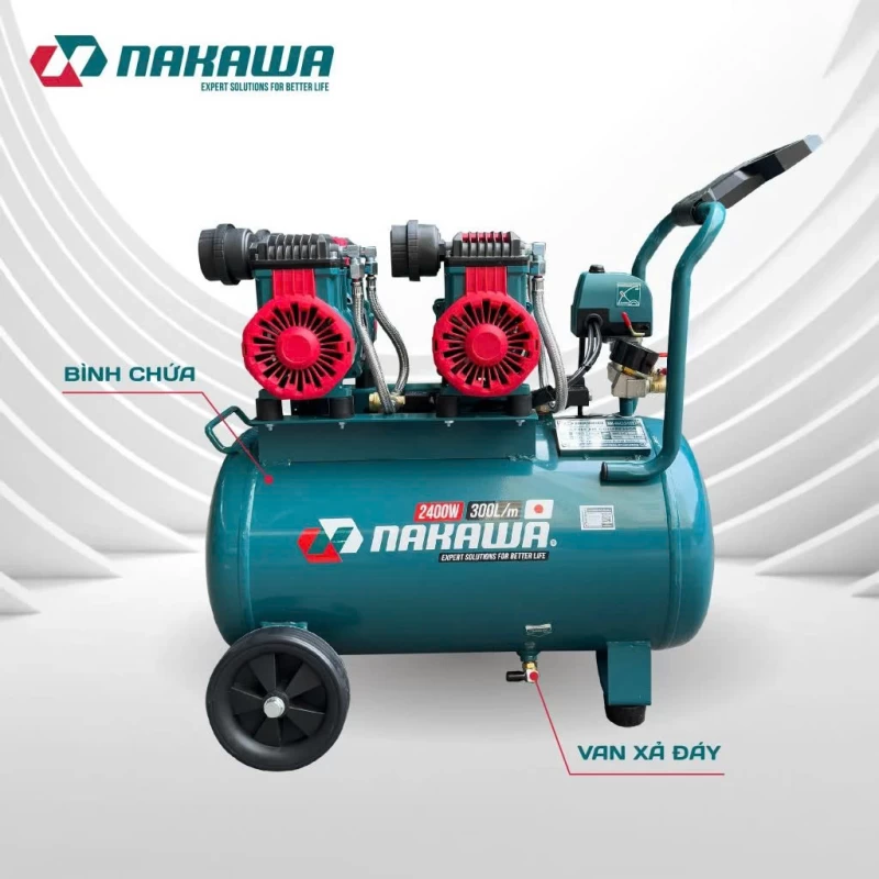 Máy nén khí không dầu, tốc nhanh, siêu êm NK-BH3245E - 45 lít - Hình ảnh 2 NAKAWA
