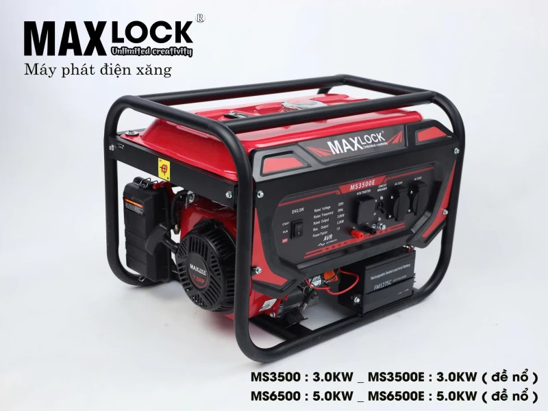 Máy Phát Điện Chạy Xăng 5Kw Maxlock MS6500E Đề - Hình ảnh 5 MAXLOCK