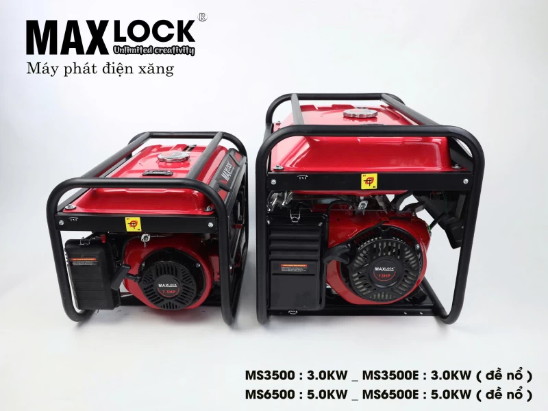 Máy Phát Điện Chạy Xăng 5Kw Maxlock MS6500E Đề - Hình ảnh 6 MAXLOCK