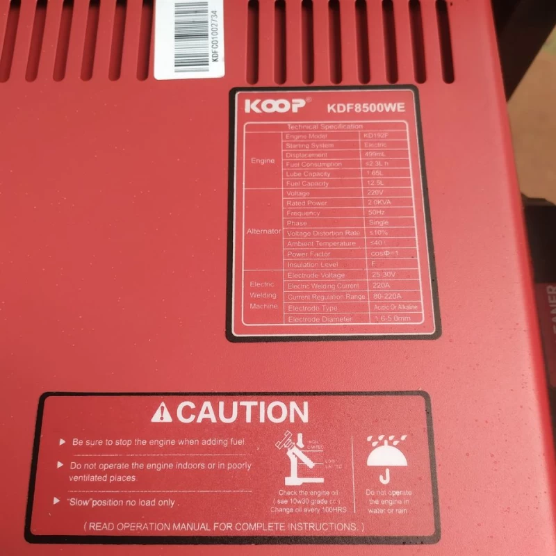 Máy Phát Hàn Chạy Dầu 7Kw Koop KDF8500WE - Hình ảnh 3 KOOP