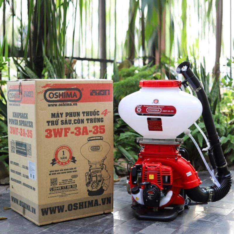 Máy phun thuốc trừ sâu côn trùng động cơ OSHIMA 3WF-3A-35 Đỏ 4 thì (3 chức năng) - Hình ảnh 2 OSHIMA