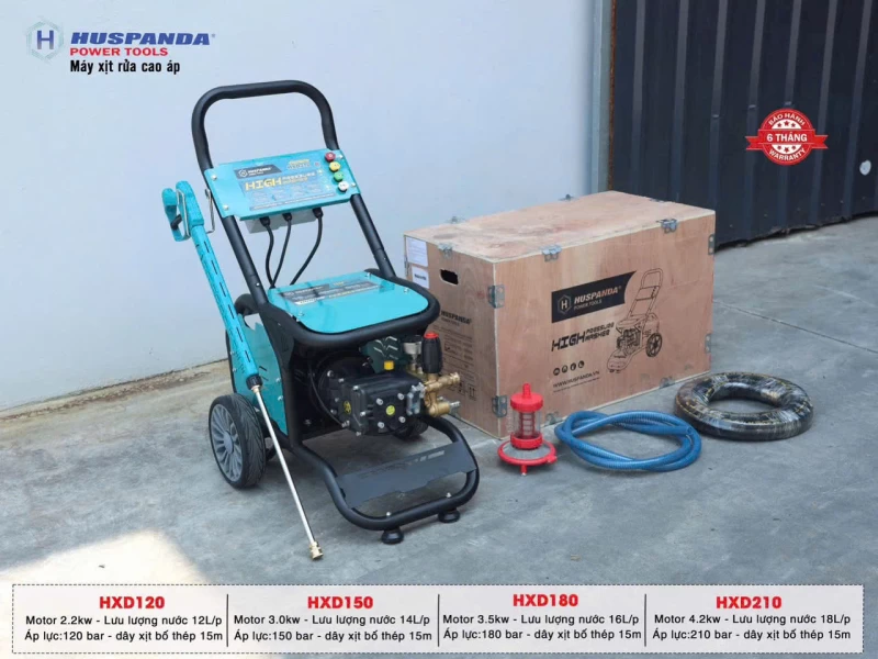 Máy Rửa Xe Cao Áp Huspanda HXD180 (3.5KW - 220V) - Hình ảnh 4 HUSPANDA