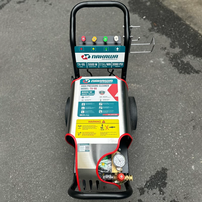 Máy Rửa Xe Cao Áp Nakawa 5.5Kw TX-55 3 Pha Piston Sứ - Hình ảnh 2 NAKAWA