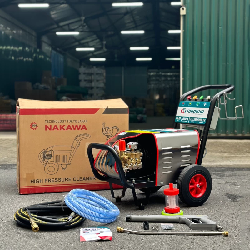 Máy Rửa Xe Cao Áp Nakawa 5.5Kw TX-55 3 Pha Piston Sứ - Hình ảnh 1 NAKAWA