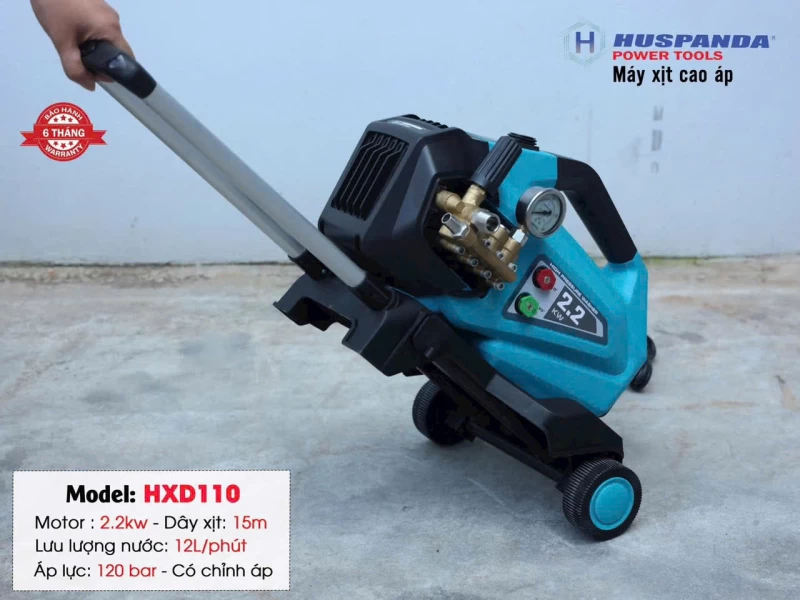 Máy Rửa Xe Huspanda HXD110 (2.2Kw - 220V) Có Bánh Xe Tay - Hình ảnh 1 HUSPANDA