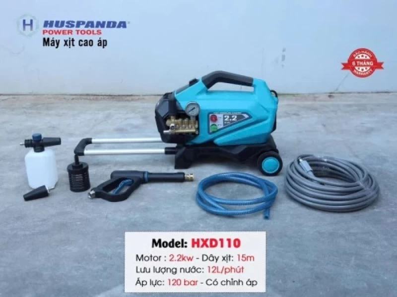 Máy Rửa Xe Huspanda HXD110 (2.2Kw - 220V) Có Bánh Xe Tay - Hình ảnh 2 HUSPANDA