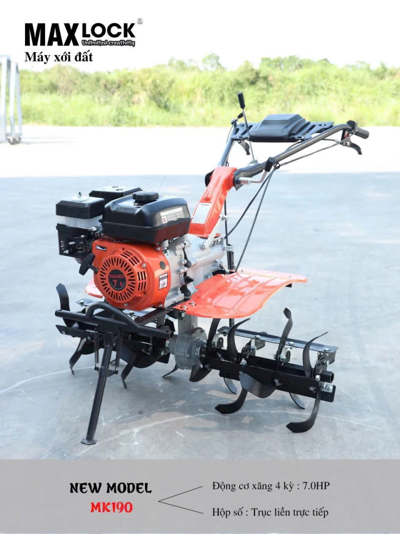 Máy Xới Đất Chạy Xăng Maxlock MK190 - Hình ảnh 2 MAXLOCK